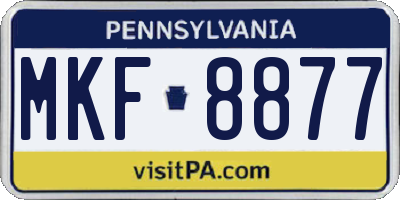 PA license plate MKF8877