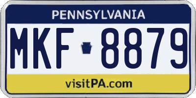 PA license plate MKF8879