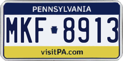 PA license plate MKF8913
