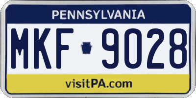 PA license plate MKF9028
