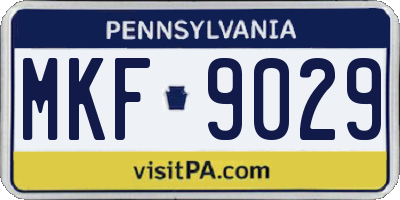 PA license plate MKF9029