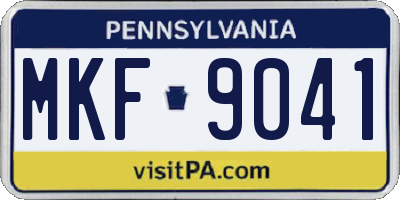 PA license plate MKF9041