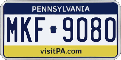 PA license plate MKF9080