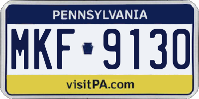 PA license plate MKF9130
