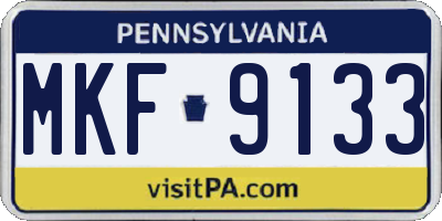 PA license plate MKF9133