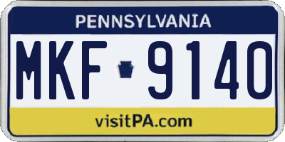 PA license plate MKF9140