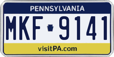 PA license plate MKF9141