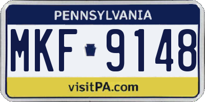 PA license plate MKF9148