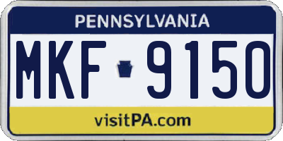 PA license plate MKF9150