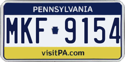 PA license plate MKF9154