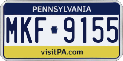 PA license plate MKF9155