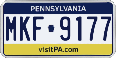 PA license plate MKF9177