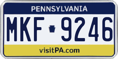 PA license plate MKF9246