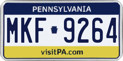 PA license plate MKF9264