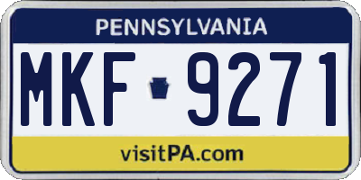 PA license plate MKF9271
