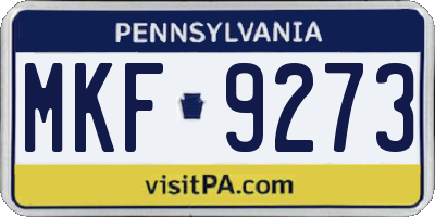 PA license plate MKF9273
