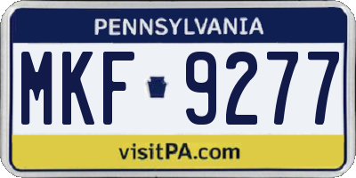 PA license plate MKF9277