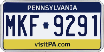 PA license plate MKF9291
