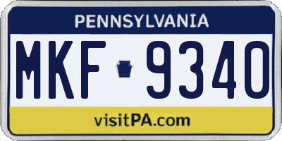 PA license plate MKF9340