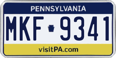 PA license plate MKF9341