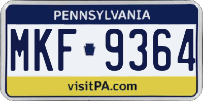 PA license plate MKF9364