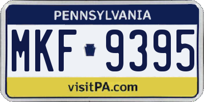 PA license plate MKF9395