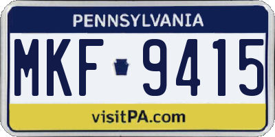 PA license plate MKF9415