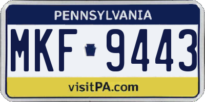 PA license plate MKF9443