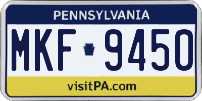 PA license plate MKF9450