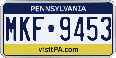 PA license plate MKF9453