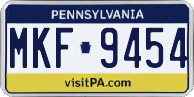 PA license plate MKF9454