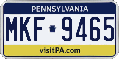 PA license plate MKF9465