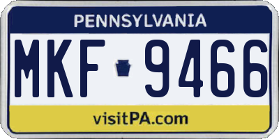 PA license plate MKF9466