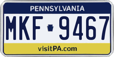 PA license plate MKF9467