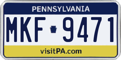 PA license plate MKF9471