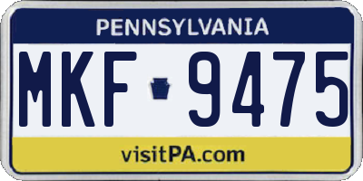 PA license plate MKF9475