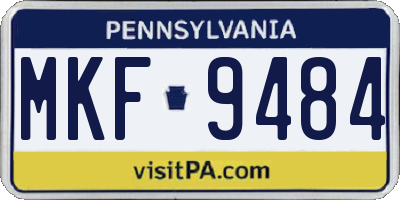 PA license plate MKF9484