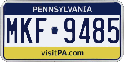 PA license plate MKF9485