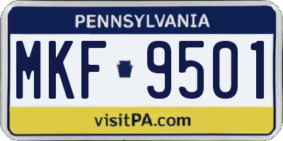 PA license plate MKF9501