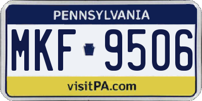 PA license plate MKF9506