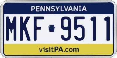 PA license plate MKF9511