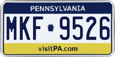 PA license plate MKF9526