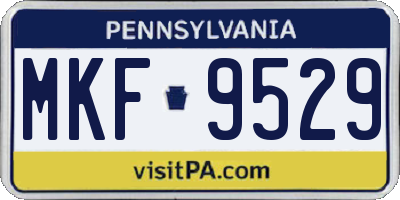 PA license plate MKF9529