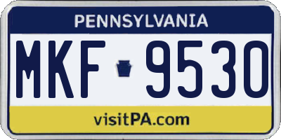 PA license plate MKF9530