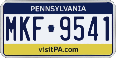 PA license plate MKF9541
