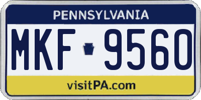 PA license plate MKF9560