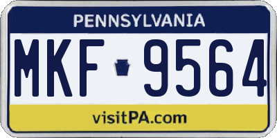 PA license plate MKF9564