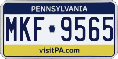 PA license plate MKF9565