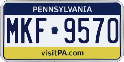 PA license plate MKF9570