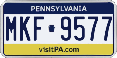 PA license plate MKF9577